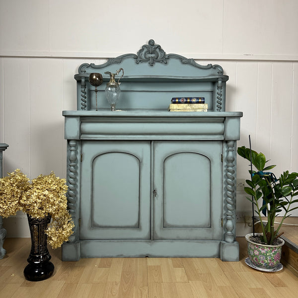 Painted Victorian Chiffonier Barley Twist Dresser Antique Cabinet