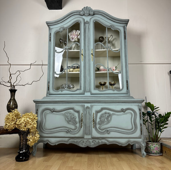 French Antique Display Cabinet Ornate Buffet Carved Cabinet
