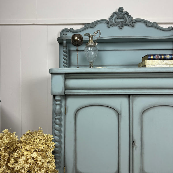 Painted Victorian Chiffonier Barley Twist Dresser Antique Cabinet