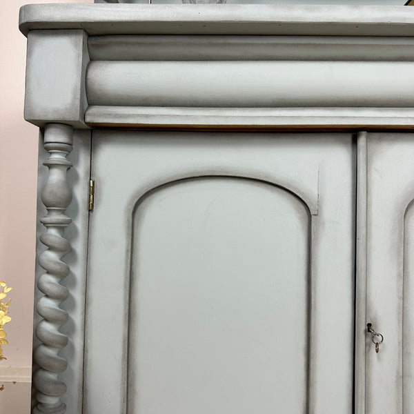 Painted Victorian Chiffonier Barley Twist Dresser Antique Cabinet