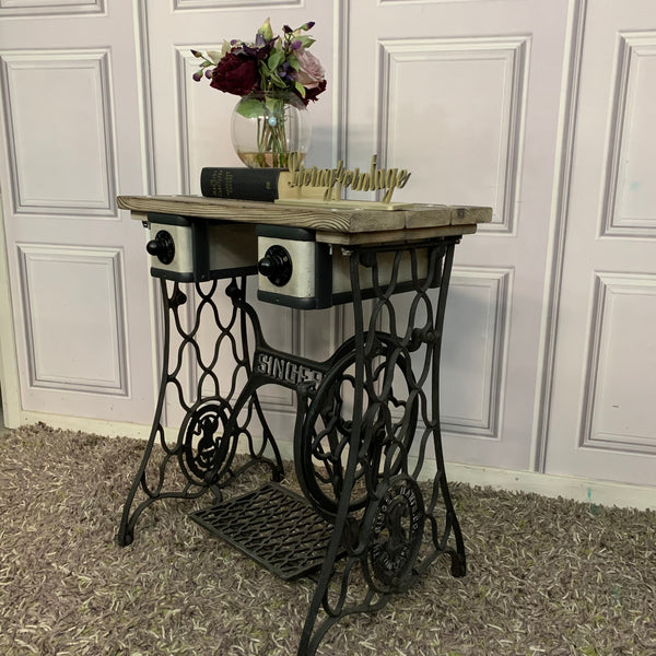 Singer Table Industrial Style Yakisugi Technique Custom Order