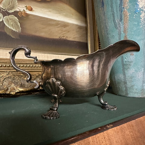Antique Gravy Boat Silver Plated Claw Feet Manoah Rhodes & Sons 2777