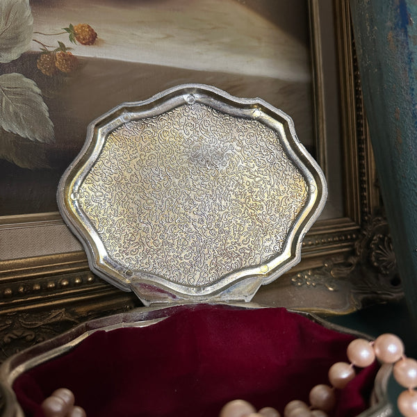 Silver Plated Jewellery Box with Red Velvet Inside