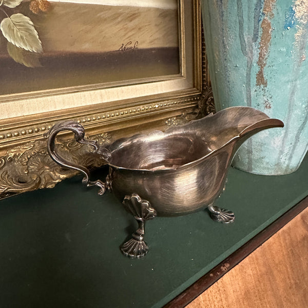 Antique Gravy Boat Silver Plated Claw Feet Manoah Rhodes & Sons 2777