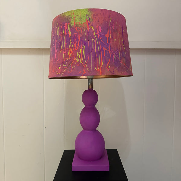 Painted Table Lamp Neon Colours Abstract Contemporary Style