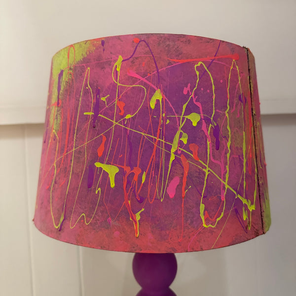 Painted Table Lamp Neon Colours Abstract Contemporary Style
