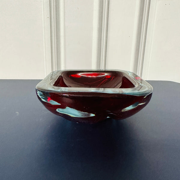 Small Murano Vase Art Vase Red & Blue Colour Scheme Colour Changing
