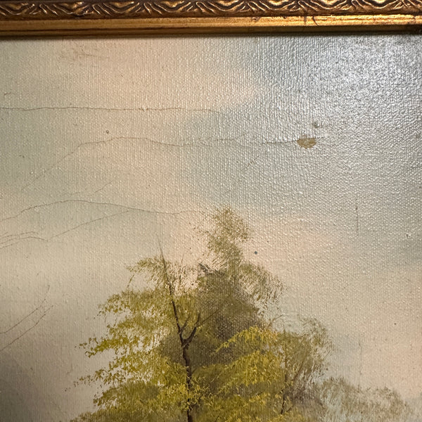 Vintage Oil Painting A. Carter Landscape Baroque Style Frame