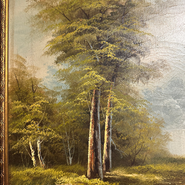 Vintage Oil Painting A. Carter Landscape Baroque Style Frame
