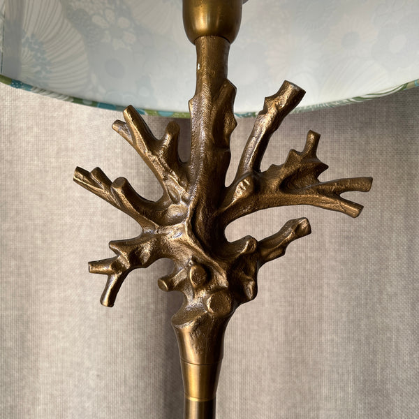 Vintage Brass Standard Lamp Coral Lamp