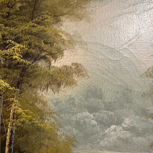 Vintage Oil Painting A. Carter Landscape Baroque Style Frame