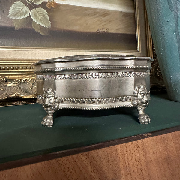 Silver Plated Jewellery Box with Red Velvet Inside