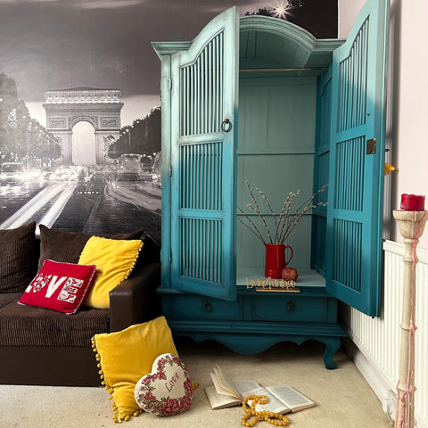Painted Ombre Wardrobe Colonial Style Bird Cage Wardrobe