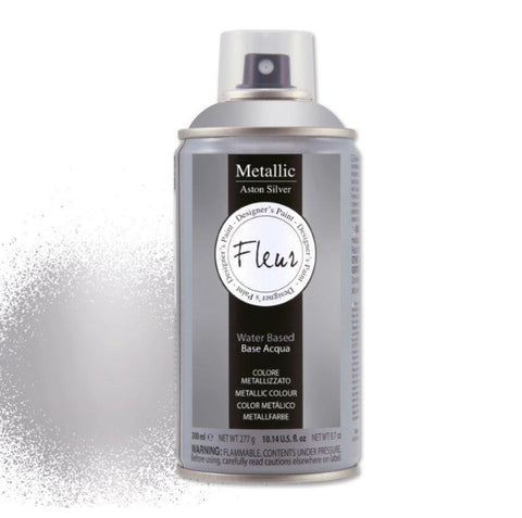 Fleur Metallic Spray Paint Aston Silver 300ml