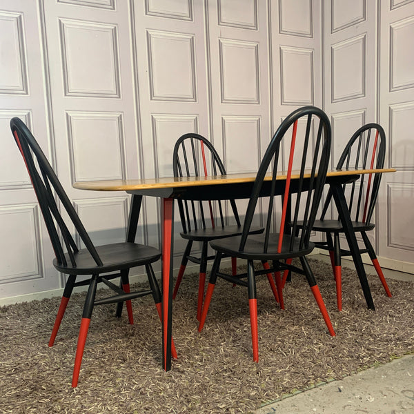Ercol Dining Table and Chairs Black and Red Resin Table Design Kisses Commission Order