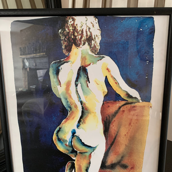 Framed Print Nude Woman Terri’s Back Signed LBP