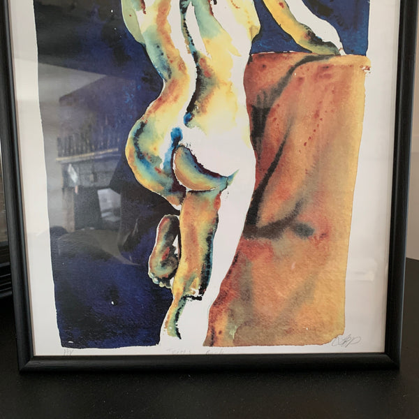 Framed Print Nude Woman Terri’s Back Signed LBP