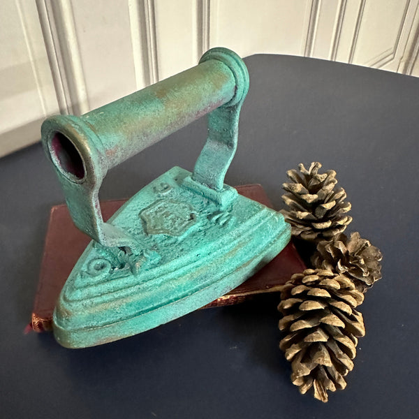 Painted Antique Iron Turquoise Patina Home Decor Cast Iron