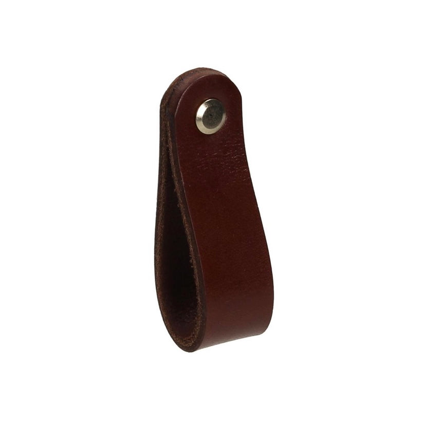 Real Leather Pulls / Leather Handles / Cabinet Pulls Dark Brown Leather Handles